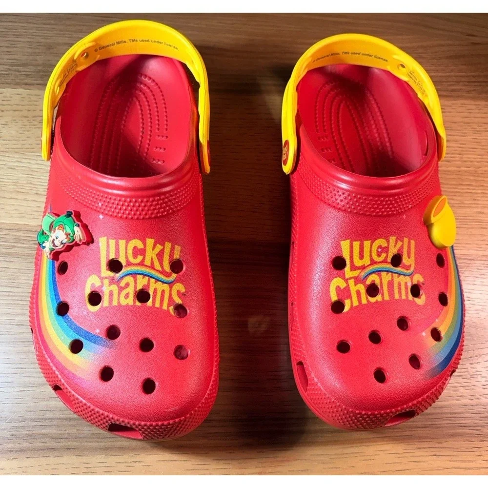 Crocs Lucky Charms Limited Edition Red Mens 7 Womens 9 Slip On